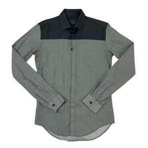 Zara Mens Classy black and grey button up shirt